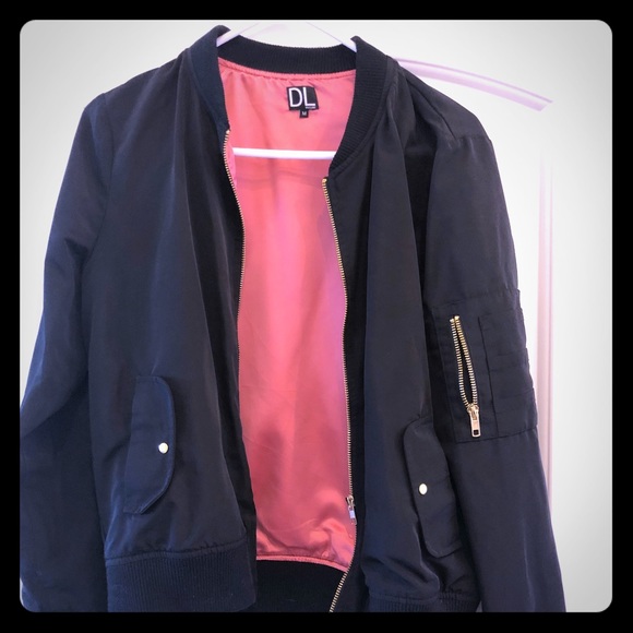pink black bomber jacket